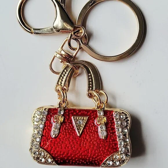 Sparkling Rhinestone Mini Handbag Keychain Purse Charm for Womens Bag or keys - Picture 5 of 9